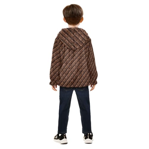 Chocolate Toddler Fleece Jacket Baby Boys Hooded Zipper Long Sleeve Thick Warm Outerwear 3-10 Years4