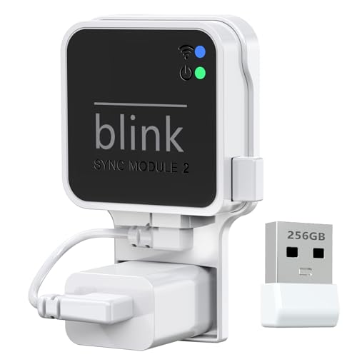 Image of 256GB Blink USB Flash Drive,with Outlet Wall Mount for Blink Sync Module 2,Blink USB Storage and Blink Sync Camera Mount for Blink Outdoor Indoor Security System (Sync Module 2 is NOT Included),White