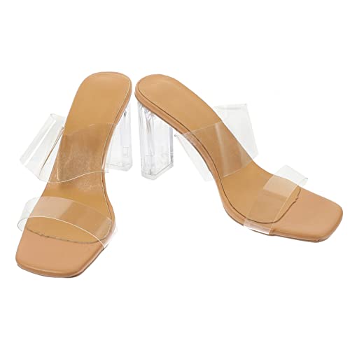 Sandales à talons femme transparentes de soirée style haut de gamme