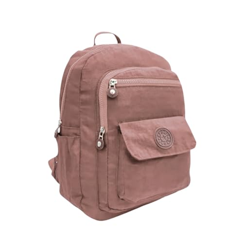 Kit Mochila + Estojo Escolar multifuncional impermeável, mochila feminina, juvenil (Rosê)