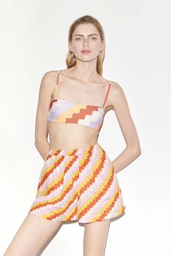 Short de plage Zigzag Compania Fantastica avec imprimé floral coloré