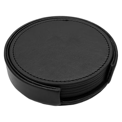 Anwangda Set of 6 Leather Coasters Cover