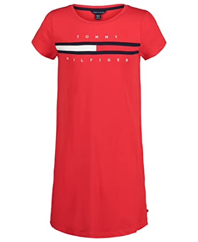 Tommy Hilfiger Girls' Short Sleeve Pieced Flag T-Shirt Dress, Chinese Red, 12-14 #TOP6