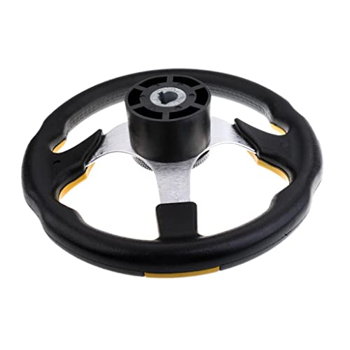 jojomis 3 Spoke Boat Steering Wheel 12.4 Inch Aluminum Alloy with Center for Marine Yacht Pontoon