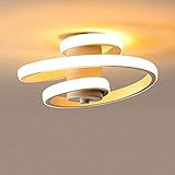 【Diseño Moderno】Luz de techo LED con diseño único de cinta en espiral, el brazo de la lámpara en espiral está instalado en la parte superior del círculo, se ve única y nueva. La forma elegante agrega un toque de modernismo y moda al interior de su casa.