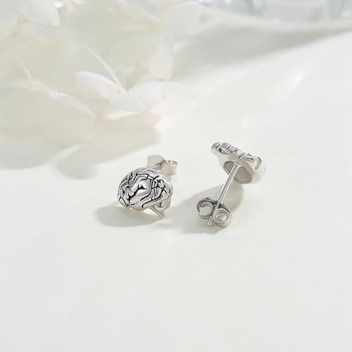 OHAYOO Skull Earrings 925 Sterling Silver Skeleton EarringsSkull Hand Stud Earrings Rock Gothic Jewelry Gifts for Men and Women,for Hallloween Party Cosplay3