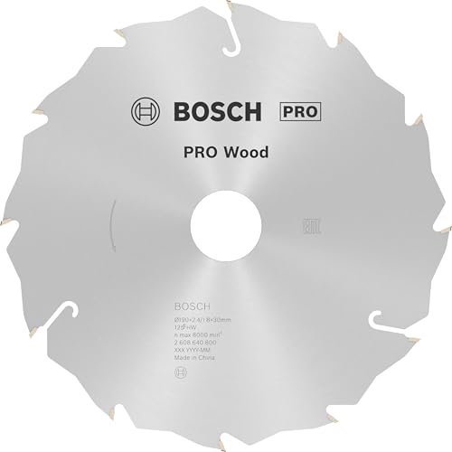 Bosch 1x PRO Wood Kreissägeblatt, 190 x 2,4 x 30 mm, T12