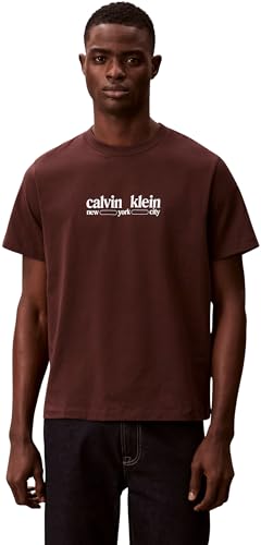 Calvin Klein SS 30s Whsl T-Shirt Graphique Homme Noir Manches Courtes Col Rond