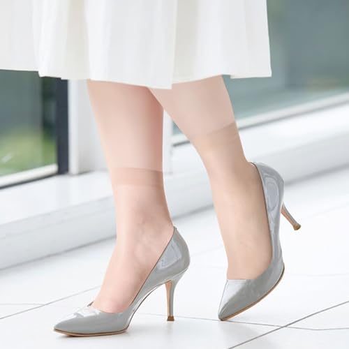 12 Pairs Women's Ankle High Sheer Socks for Women Nylon Socks Soft Tight Hosiery with Reinforced Toe4