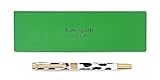 Kate Spade New York Black Ink Ballpoint Pen with Reusable Gift Box, Professional Office Pen for Women Accepts Standard Refills (Modern Leopard)
