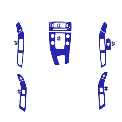 Autocollants de poignée de porte anti-rayures 3D bleu pour console Volvo S60 V60