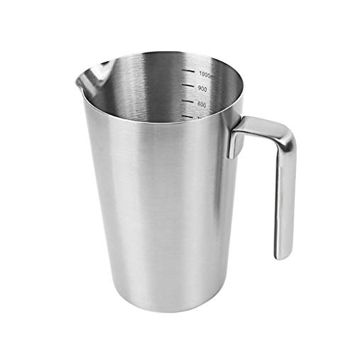 Pichet à lait doseur 1000 ML en inox avec bec verseur précis
