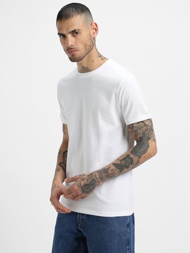 Image of Veirdo Regular Fit Half Sleeves Round Neck Solid Pure Cotton T-Shirt for Men (Available in White, Black, Swan White, Mustard, Maroon, Green, Lilac, Navy, Red Color)