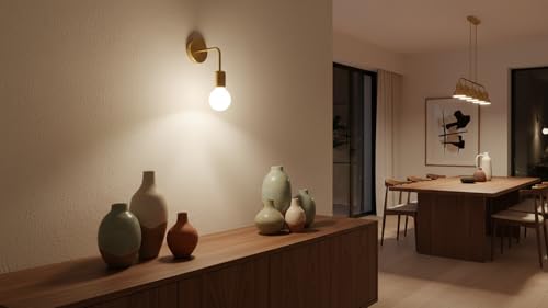 Image of Wall Lamp | Retro Style | Gold Matt | 10 x 15 x 9 cm | Indoor /Outdoor | Dimmable | Bedroom, Living Room, Dining Room (Gold Matt)