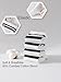 YUWELL Womens Striped Crew Socks, Cotton Cozy Casual Socks for Women 4 Pairs, Size 5-10, White with BlackStripe