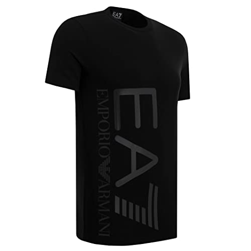Emporio Armani EA7 Camiseta para hombre 3ZPT36 PJM5Z, manga corta, cuello redondo (negro, L), Negro, L