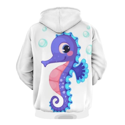 Hoodie hippocampe unisexe sweat à capuche confortable taille S pour homme et femme