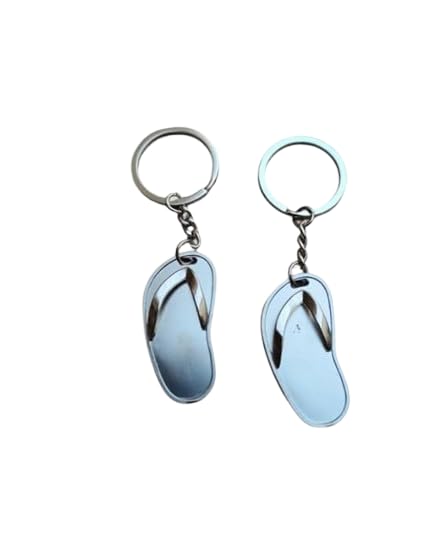 Porte-clés pantoufle en acier inoxydable multicolore pour clés de maison et voiture (Lot de 2)