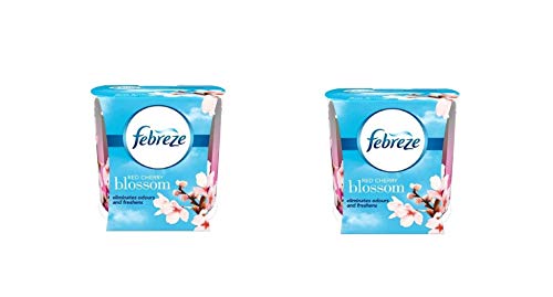 Febreze Red Cherry Blossom Scented Candle Odor Eliminating Home Air Freshener 100g (2 Pack) International