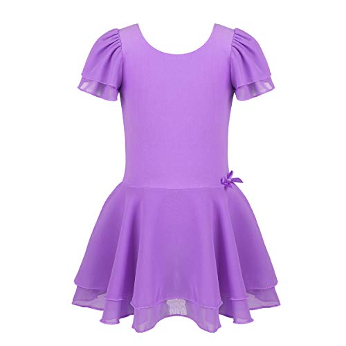 Iiniim Kids Girls Ballet Tutu Dance Costumes Dress Gymnastics Leotard Skirt Purple 5-6 #TOP1