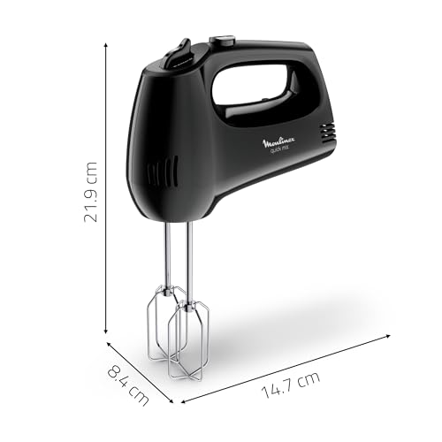 Moulinex Quickmix HM3108 - Handmixer mit 300 W, 5 Geschwindigkeiten, zwei Zubehörteile zum Kneten oder Rühren, Edelstahl, Brot… – Ansicht 3