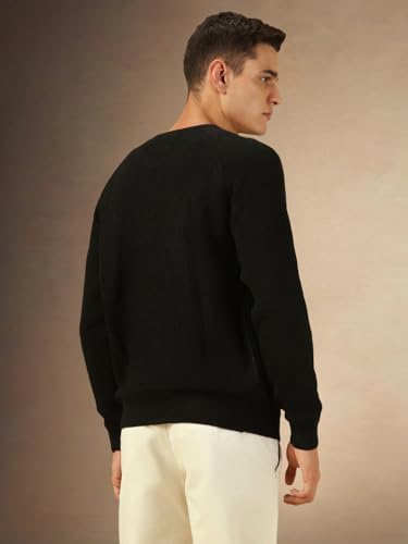 Image of Dennis Lingo Men Solid Acrylic Regular Fit Full Sleeves Pullover Sweater