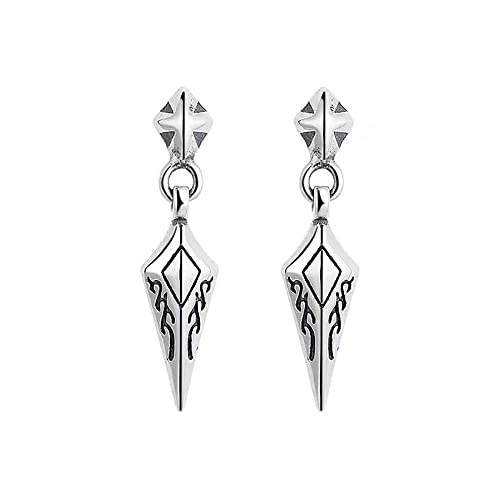 Boucles d'oreilles losange vintage en argent sterling punk rock pour homme et femme