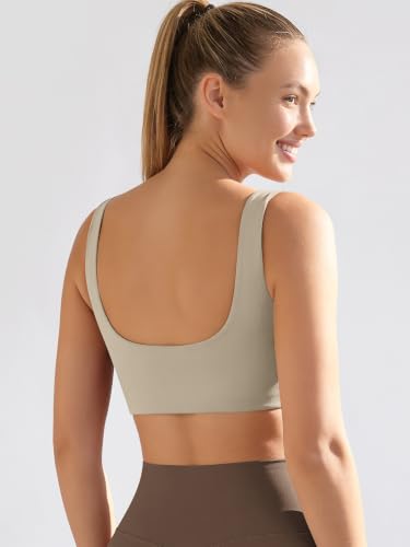 Image of ODODOS Square Neck Sports Bra for Women Wirefree Non Padded Yoga Tank Workout Crop Tops