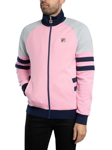 FILA Men's Tracksuit Jacket Founder 2 Cut & Sew, Prism Pink/Navy/High Rise2