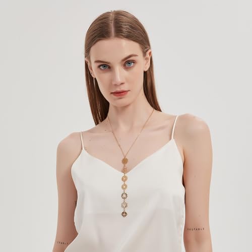 Spiritual Chakra Necklace for Women Trendy - Gold Long Necklaces Yoga Dainty Trendy Y Prom Birthday4