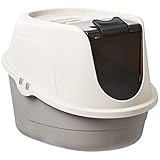 Amazon Basics No-Mess Hooded Enclosed Cat Litter Box, Large, Multicolor, 24 in x 18 in x 17 in