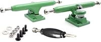 SPITBOARDS 32mm Fingerboard Pro Trucks by, Real Lock-Nuts, Single Axis, Kingpins, Rubber O-Ring Urethane Bushings, Optimized Hanger, Width 32 mm for Fingerboard Tuning & Assembling (Green)