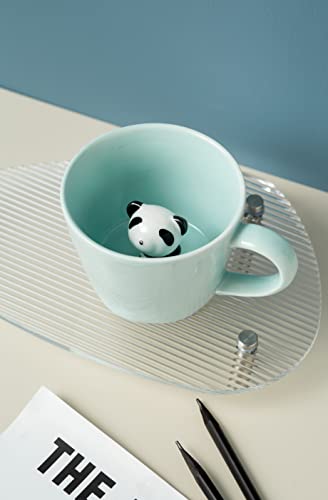 Image of DIHOclub Panda Ceramic Cup Hidden Animal Inside Mug (Blue)