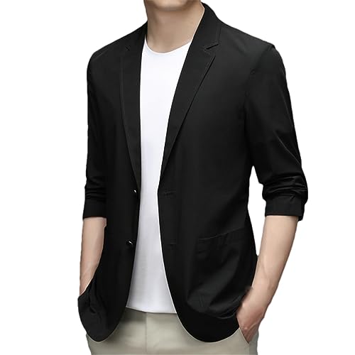 New Men's Suit Jacket Ultra-Thin Breathable High Elastic Lightweight Ice Silk Sun Protection Casual Suit Jacket
