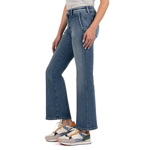 KUT from the Kloth Women's Kelsey Mid Rise Ankle Flare Regular Hem Slash Pocket2