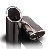 2pcs Car Exhaust Muffler Cover Tips Tail Pipes Trim Dual Tip Compatible With BMW E46 E38 E90 E60 E36 F30 F30 X3 E83 Auto Accessories(Black)