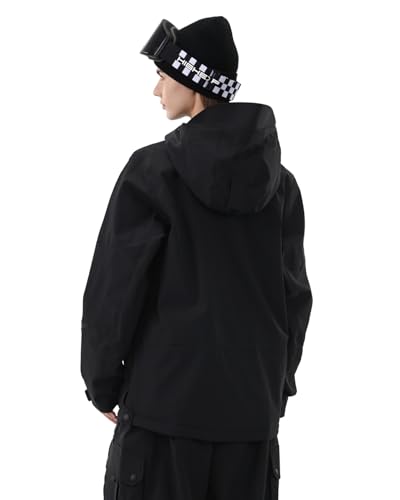 Image of Ski Jacket Women with Recco 3L Snowboard Anorak Pullover Baggy Coat Hooded Insulated Hoodie Waterproof Warm