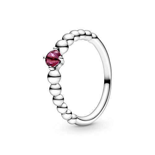 PANDORA Anello Perle con cristallo rosso argento 198867C02, metallo prezioso, Non pertinente.