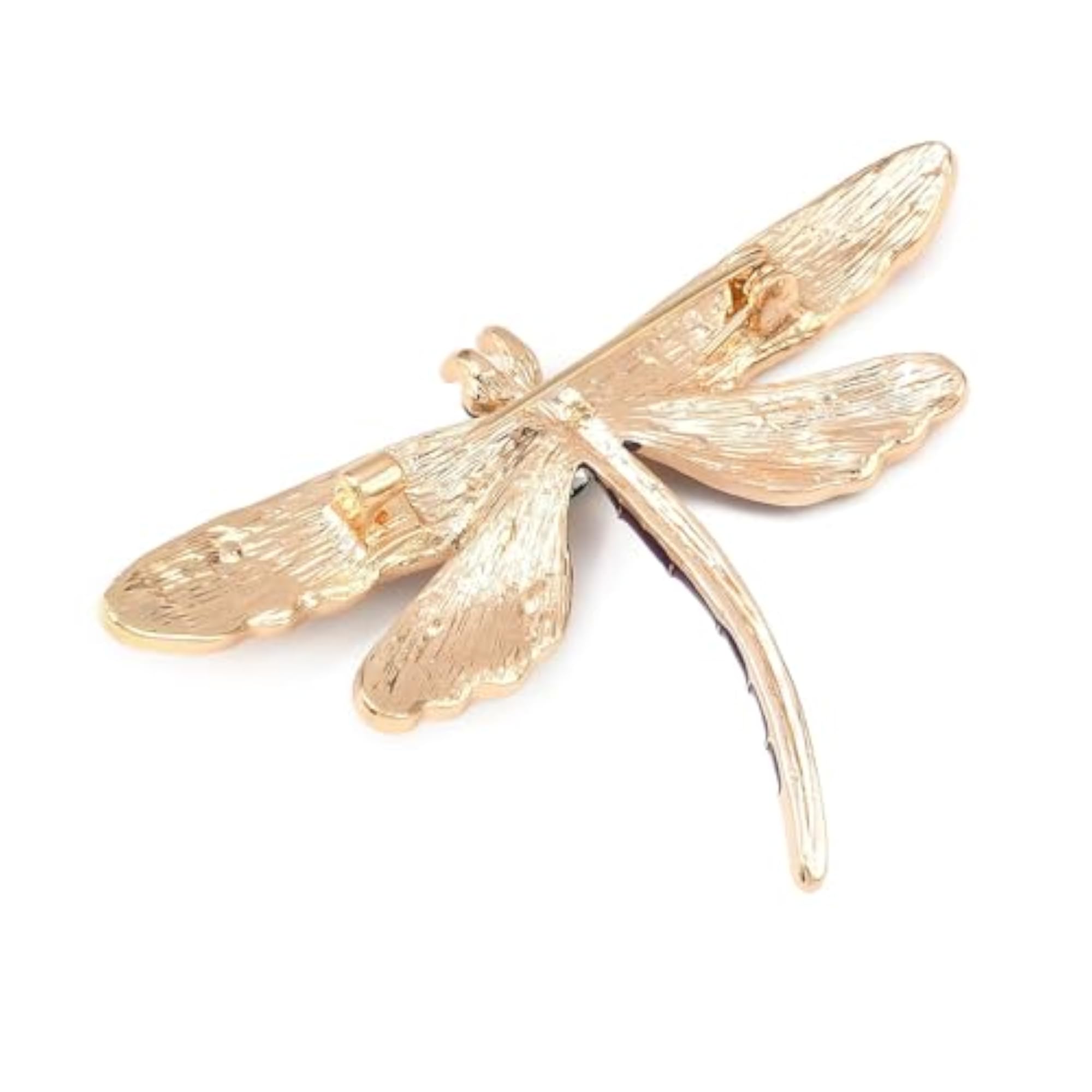 Crystal Studded Rainbow Flutter Multicolour Dragonfly Brooch, Saree Pin