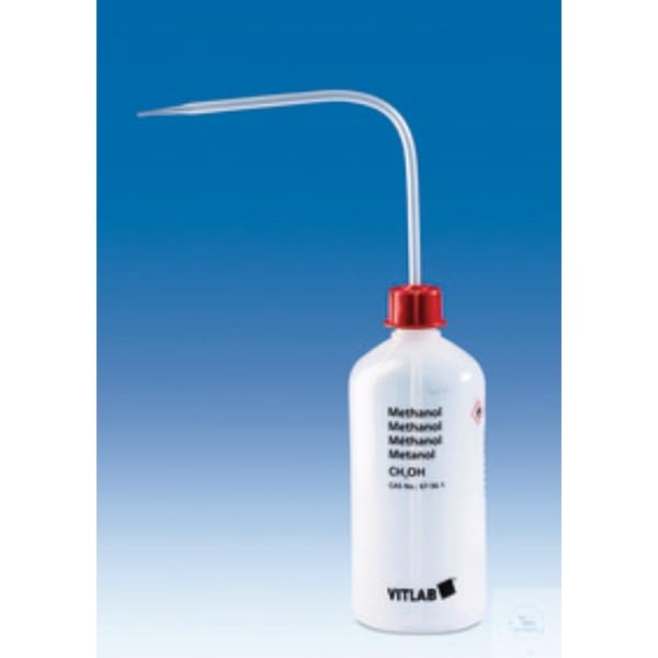 Vitlab Pissette VITsafe, cuello ancho, PE-LD, GL 45, VENT-CAP