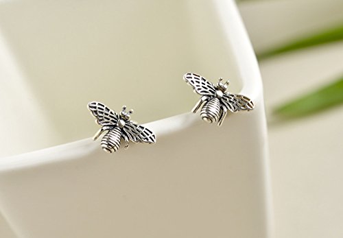 SLUYNZ 925 Sterling Silver Bee Earrings Studs for Women Teen Girls Cute Bumble Bee Earrings (A-Silver)4