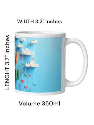 Image of Better Gift Flowers I Luv You Cloud Design Mug, Round Shaped Multicolor Themed Coffee Mugs, Mug for Gifting, Gifting Items for Family, Friends & Closed Ones