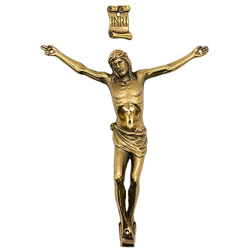 VILLAGE GIFT IMPORTERS 4.75" Bronze-Tone Metal Corpus with INRI Plaque