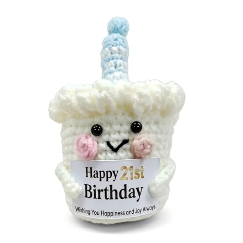 Poupée de gâteau de 21e anniversaire au crochet souvenir fait main Konsait