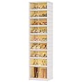 18 Pairs Portable Foldable Shoe Rack for Closet, Easily Assembled Clear Shoe Sneaker Storage Organizer Cabinet with Magnetic Door, Collapsible Closet Organizers and Storage, 9 Layers-18 Grids