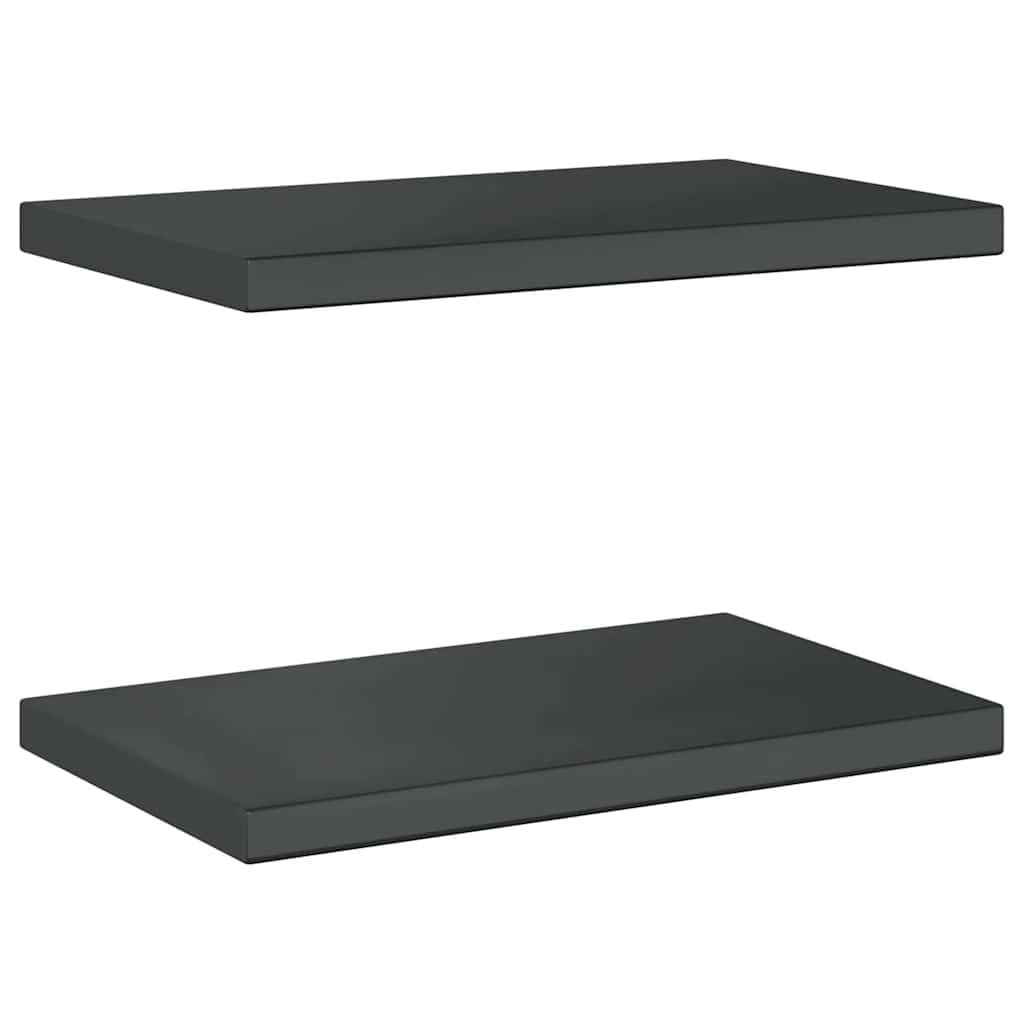 Lot de 2 étagères murales flottantes en acier inoxydable - 50 x 30 cm - Économie d'espace avec une grande capacité de charge - Pour salon, chambre à coucher, bureau et cuisine - Pour un