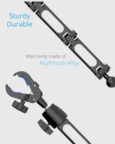 Image of Quyee Phone Holder Car, Rear View Mirror Phone Holder - Aluminum Alloy Mount Multi-Angle Adjustment Rotatable and Retractable Compatible with All 4-7 Inch iPhone and Android Cell Phones (XL Black)