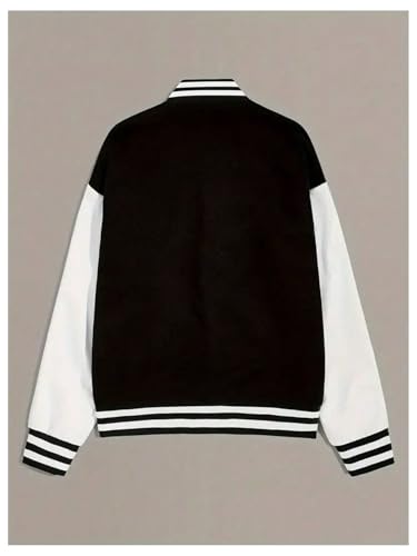 Verdusa Women's Y2k Printed Button Up Bomber Jackets Long Sleeve Varsity Jacket Outerwear with Pockets2