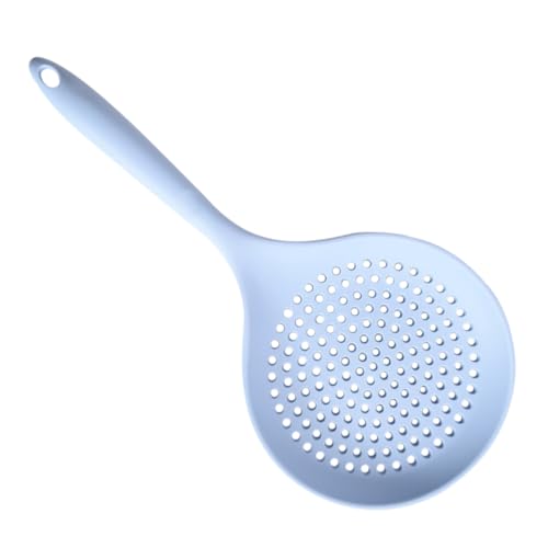 VALICLUD Silicone Slotted Spoon Heat Resistant Skimmer Nonstick Silicone Strainer Spoon Food Colander For Hot Pot Dumplings And Noodles