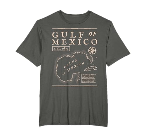 Golfo de México 1672 Mapa Histórico Camiseta ✅